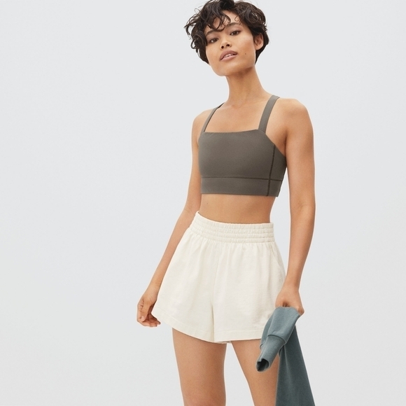 Everlane Perform Bra XS Women Brown Criss Cross Back Square Back Bralette - Picture 1 of 10